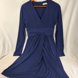 Calvin Klein Navy Blue Dress, Women's Size 6, V neck